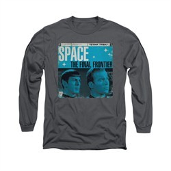 Star Trek Shirt Final Frontier Cover Long Sleeve Charcoal Tee T-Shirt