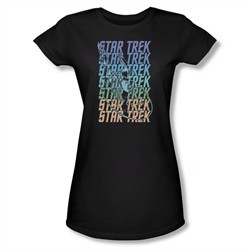 Star Trek Shirt Juniors Multi Logo Black T-Shirt