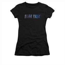 Star Trek Shirt Juniors Space Logo Black T-Shirt