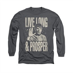 Star Trek Shirt Prosper Long Sleeve Charcoal Tee T-Shirt