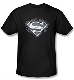 Superman Kids T-shirt  Biker Metal Youth Black Superhero Tee Youth