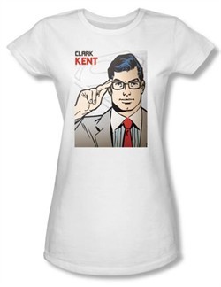 Superman Juniors T-shirt DC Comics Clark Kent Cover White Tee Shirt