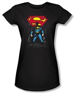 Superman Juniors T-shirt DC Comics Dark Alley Logo Black Tee Shirt