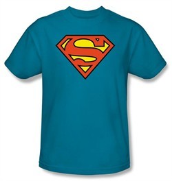 Superman Kids Logo T-shirt DC Comics Turquoise Tee Shirt Youth