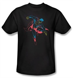 Superman Kids T-shirt DC Comics Neon Superhero Black Tee Shirt Youth