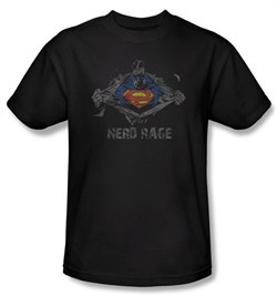 Superman Kids T-shirt DC Comics Nerd Rage Black Tee Shirt Youth