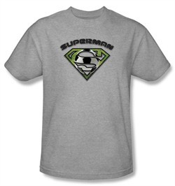 Superman Kids T-shirt Soccer Ball Shield  Heather Gray Tee Youth