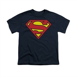 Superman Shirt Kids Basic Logo Navy T-Shirt