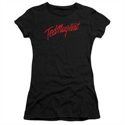 Ted Nugent Juniors Shirt Distress Logo Black T-Shirt