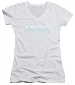 The Affair Juniors V Neck Shirt Logo White T-Shirt