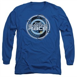 The Amazing Race Long Sleeve Shirt Around The World Royal Blue Tee T-Shirt