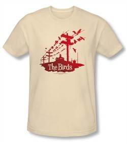 The Birds T-shirt Movie Birds On A Wire Adult Cream Tee Shirt