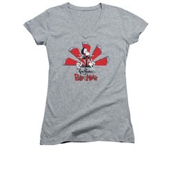 The Grim Adventures Of Billy & Mandy Shirt Juniors V Neck Grim Adventures Athletic Heather Tee T-Shirt