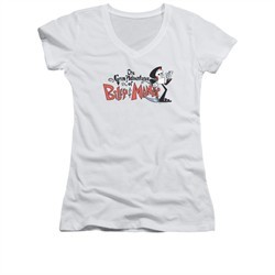 The Grim Adventures Of Billy & Mandy Shirt Juniors V Neck Logo White Tee T-Shirt