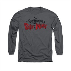 The Grim Adventures Of Billy & Mandy Shirt Long Sleeve Grim Logo Charcoal Tee T-Shirt