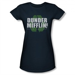 The Office Shirt Juniors Mifflin Logo Navy T-Shirt