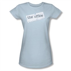 The Office Shirt Juniors Paper Logo Light Blue T-Shirt