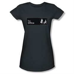 The Office Shirt Juniors Sign Logo Charcoal T-Shirt