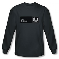 The Office Shirt Sign Logo Long Sleeve Charcoal T-Shirt
