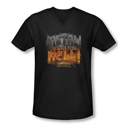 The Pick Of Destiny Shirt Slim Fit V Neck Metal! Black Tee T-Shirt