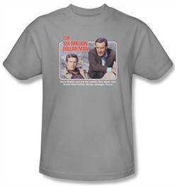 The Six Million Dollar Man Shirt The First Adult Silver Tee T-Shirt