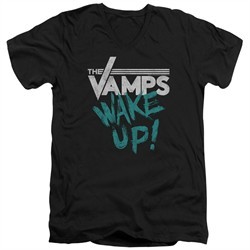 The Vamps Slim Fit V-Neck Shirt Wake Up Black T-Shirt