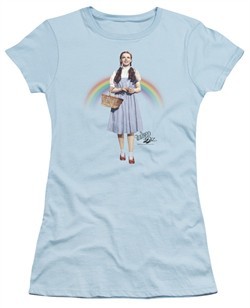 The Wizard Of Oz  Juniors Shirt Over The Rainbow Light Blue T-Shirt
