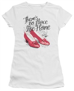 The Wizard Of Oz  Juniors Shirt Red Ruby Slippers White T-Shirt