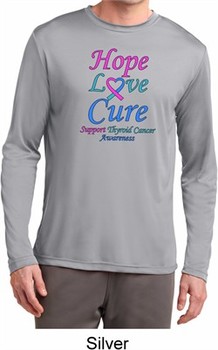 Thyroid Cancer Hope Love Cure Dry Wicking Long Sleeve