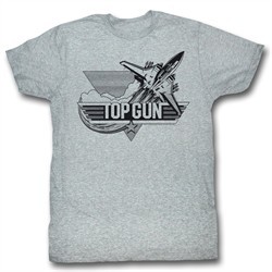 Top Gun Shirt Black Jet Adult Athletic Heather Tee T-Shirt