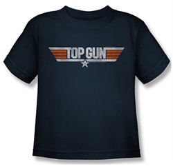 Top Gun Shirt Kids Distressed Logo Navy Youth Tee T-Shirt