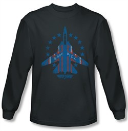 Top Gun Shirt Maverick Long Sleeve Charcoal Tee T-Shirt
