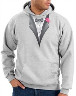 Tuxedo Hoodie Hoody Sweatshirt With Pink Flower