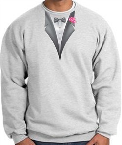 Tuxedo Sweatshirt With Pink Flower