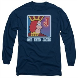 Twin Peaks Long Sleeve Shirt One Eyed Jacks Navy Blue Tee T-Shirt