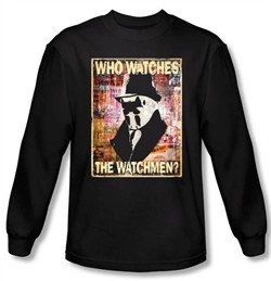 Watchmen Long Sleeve T-shirt Movie Superhero Who Watches Black Shirt