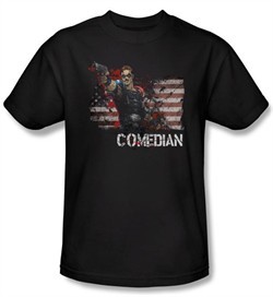 Watchmen T-shirt Movie Superhero Comedian Adult Black Tee Shirt