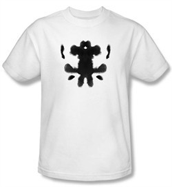 Watchmen T-shirt Movie Superhero Rorschach Face Adult White Tee Shirt