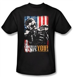 Watchmen T-shirt Movie The Comedian Wants You Adult Black Tee Shirt
