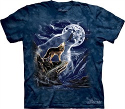 Wolf Shirt Tie Dye Wolves Spirit Moon T-shirt Adult Tee