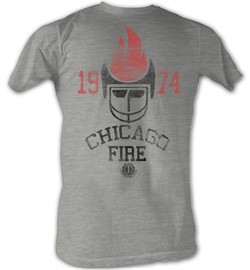 World Football League T-Shirt ? Chicago Fire 1974 Adult Grey Tee Shirt