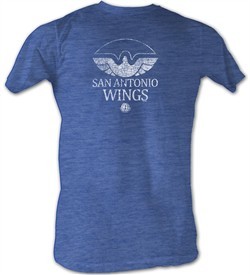 World Football League T-Shirt San Antonio Wings Adult Blue Heather Tee