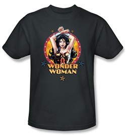 Justice League Kids T-shirt Wonder Woman Powerful Youth Charcoal Shirt