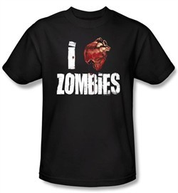 Zombie T-Shirt I Bloody Heart Zombies Adult Black Tee Shirt