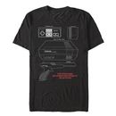 Nintendo NES Schematic Black T-Shirt 