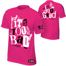 "Dolph Ziggler ""It's Too Bad I'm Too Good"" Pink Youth Authentic T-Shirt"