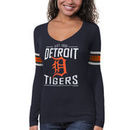 '47 Brand Detroit Tigers Women's Homerun Long Sleeve Premium T-Shirt - Navy Blue
