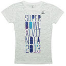 Super Bowl XLVII Girls Crew Neck Burnout T-Shirt - White