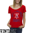 Junk Food Philadelphia 76ers Women's Solid Off-The-Shoulder T-Shirt - Red