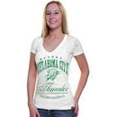 Sportiqe Oklahoma City Thunder Women's St. Patrick's Day Burnout Slim Fit V-Neck T-Shirt - White